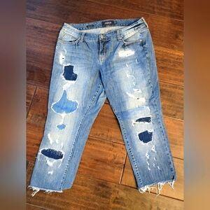 Torrid Boyfriend Distressed Ripped Blue Denim Jeans Women's Size 16S